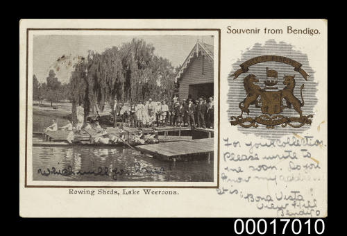 Rowing Sheds at Lake Weeroona, Souvenir of Bendigo