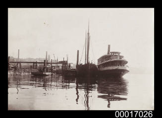 Steam ferry KAREELA fitting out at Balmain shipyard of Morrison and Sinclair