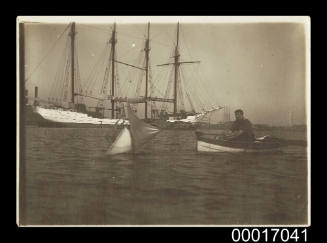 Sailing a model skiff on Johnston's Bay