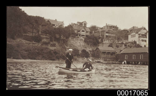 Alfred Coffey and Harry Brisbane Williams in a dinghy