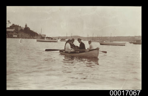 Rowing in a dinghy