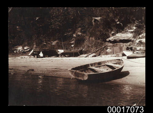 Dinghies on a harbour beach