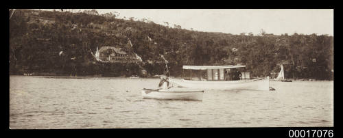 Launch moored in a small bay