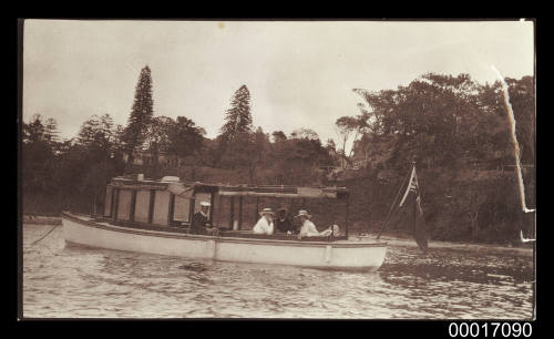 Motor launch at anchor