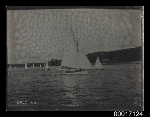 Yacht MAVIS and cadet dinghy RANEE in Sydney Harbour, 24 September 1925