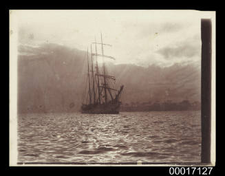 Sailing ship at anchor