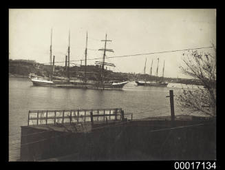 Sailing ships at anchor in Johnston's Bay