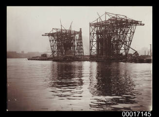 Two scaffold towers at Pyrmont Point