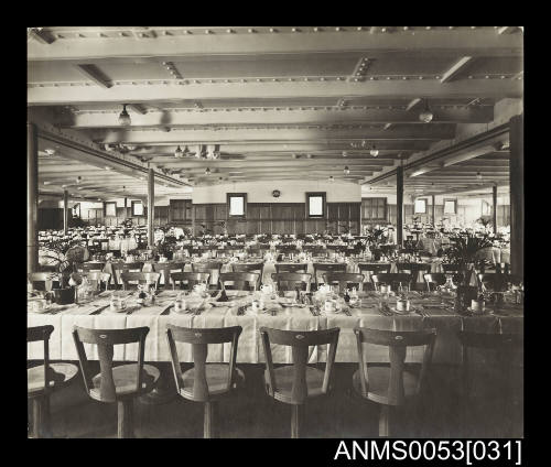 Orient Line RMS ORONTES, Third Class Dining Saloon