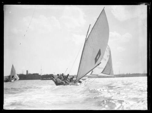 18-foot skiff on Sydney Harbour, inscribed 1349