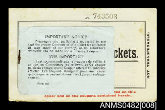 Cook's Travel Tickets issued to Elsie M Ashdown