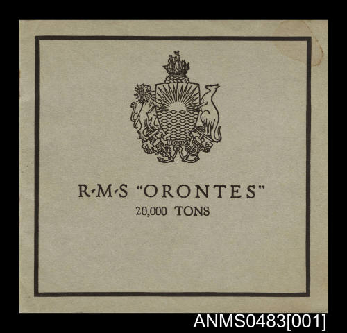 Booklet put out by the Orient Line to promote their latest steamer, the RMS ORONTES