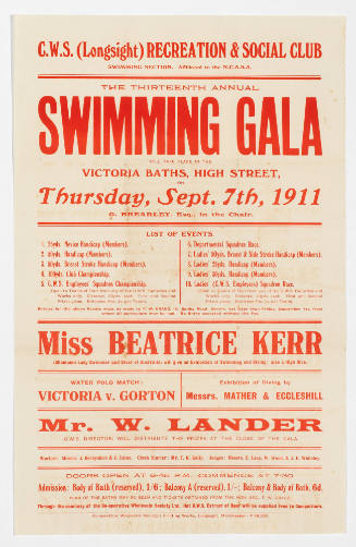 CWS Swimming Gala featuring Beatrice Kerr