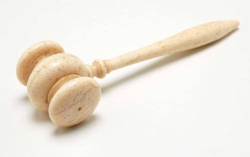 Gavel carved from whalebone