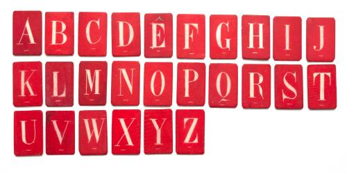 Scrimshaw alphabet set