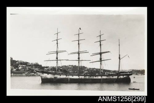 Photograph depicting ELGINSHIRE four masted barque at anchor