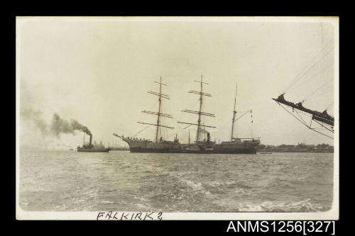 Postcard depicting the three masted barque FALKIRK