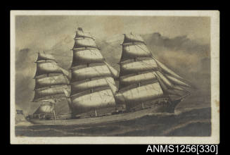 Postcard depicting the three masted fully rigged ship FORTH