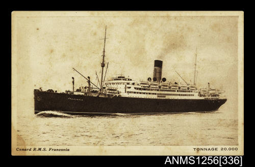 Postcard depicting the Cunard RMS FRANCONIA