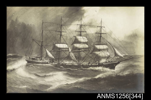 Painted photograph depicting the four masted barque GRENADA