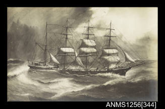 Painted photograph depicting the four masted barque GRENADA