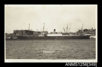 Postcard depicting the passenger cargo ship SS GEORGIC