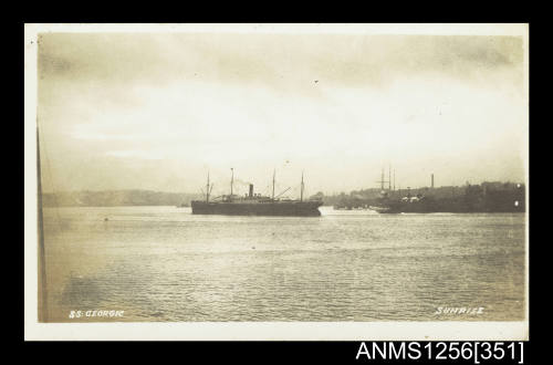 Postcard depicting the passenger cargo ship SS GEORGIC