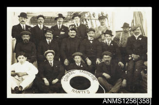 Postcard depicting the crew members of the large sailing ship GENERAL FAIDHERBE