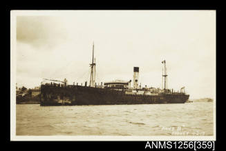 Postcard depicting the cargo passenger ship SS HANS B