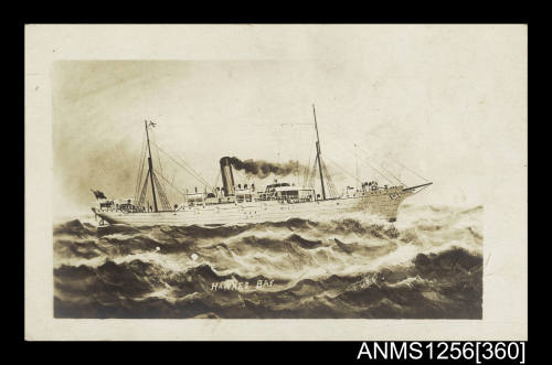 Postcard depicting passenger cargo ship SS HAWKES BAY