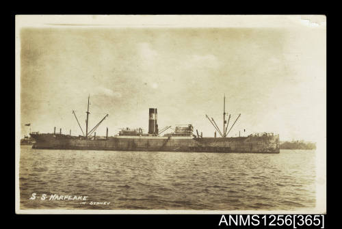 Postcard depicting passenger cargo ship SS HARPEAKE