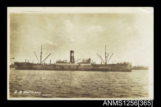 Postcard depicting passenger cargo ship SS HARPEAKE