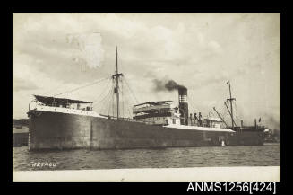 Postcard depicting cargo ship SS JETHOU