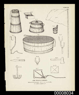 Plate 193. The Whale Fishery. Articles of whale-boat gear