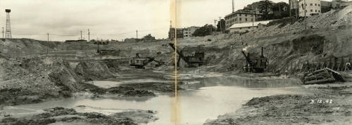 View of excavation at southern end of dock