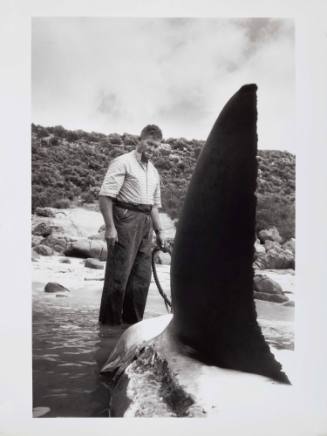 Alfred Dean with a Great White shark