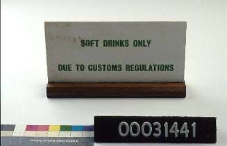 Soft drinks only due to Customs regulations : P&O cruise liner TSS FAIRSTAR