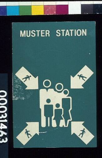 Muster Station sign : P&O cruise liner TSS FAIRSTAR