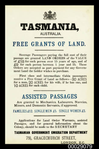 Immigration poster for Tasmania