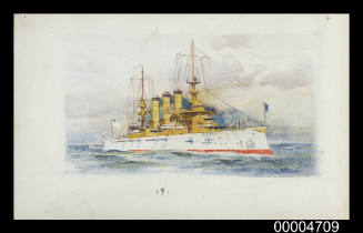 USS GEORGIA - a study for a Wills cigarette card