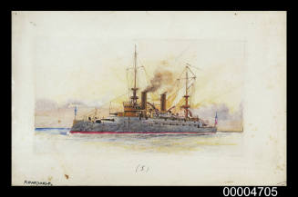 USS KEARSARGE - a study for a Wills cigarette card