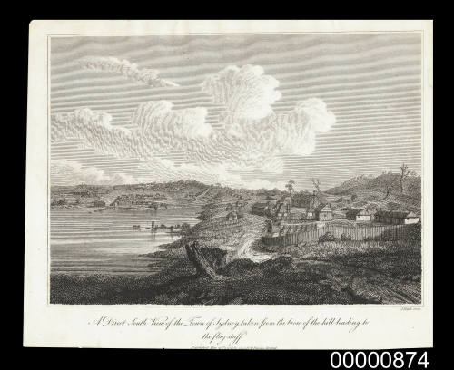 A Direct South View of the Town of Sydney taken from the brow of the hill leading to the flag-staff