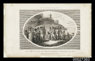 Lieutenant Bligh and his crew of the ship BOUNTY hospitably received by the Governor of Timor