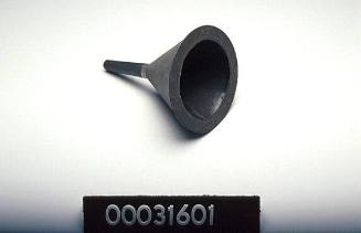 Cone shaped steel funnel with cylindrical endpiece