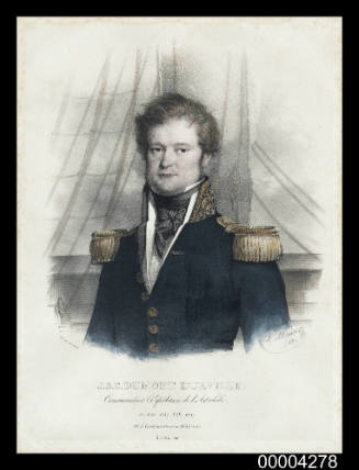 J.S.C. Dumont d'Urville, Commandant l'expedition de l'ASTROLABE en 1826, 1827, 1828, 1829. ne a Conde sur Noireau Calvados le 23 Mai 1790