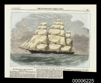 The Black Ball Line Clipper Ship JAMES BAINES with troops for India