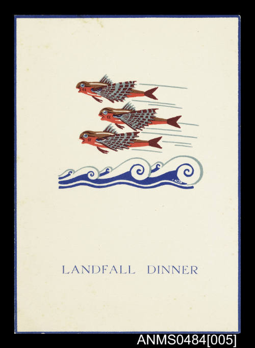 Orient Line SS ORONTES Landfall dinner menu for 2 April 1931