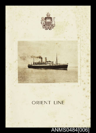 Orient Line SS ORONTES Third saloon dinner menu for 5 April 1931