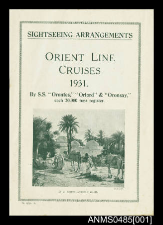 Sightseeing arrangements for Orient Line cruises in 1931