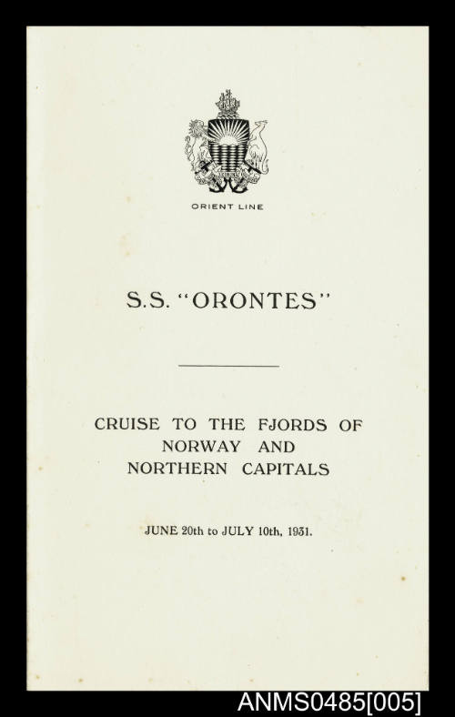Fact card for Orient Line SS ORONTES cruise dated 6 July 1931